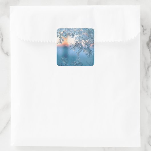 Frosted Uitzicht Vierkante Sticker (Tas)