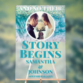 Frosted verhaal begint Beach Wedding Welkom Acryl Bord (Neutraal)