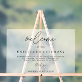 Frosted Welkom op onze unplugged ceremonie bruilof Acryl Bord (Neutraal)