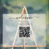 Frosted Welkomstbruiloft Zitplaatsen met QR-code Acryl Bord (Neutraal)