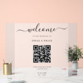 Frosted Welkomstbruiloft Zitplaatsen met QR-code Acryl Bord (Huwelijk)