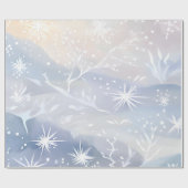 Frosted Window | Mooie sneeuwrijke winterscène Cadeaupapier (Vlak)