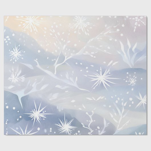 Frosted Window | Mooie sneeuwrijke winterscène Cadeaupapier (Vlak)