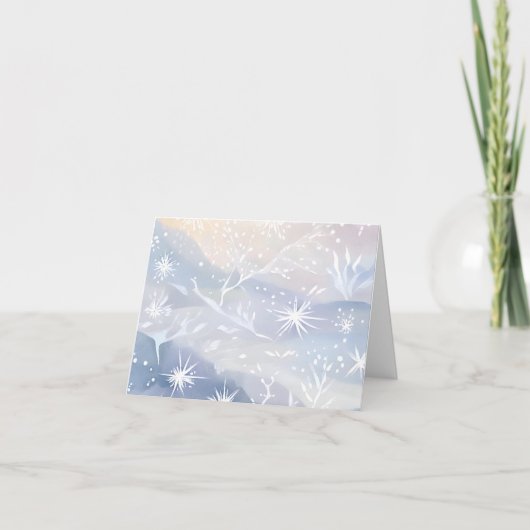 Frosted Window | Mooie sneeuwrijke winterscène Feestdagen Kaart (Voorkant)