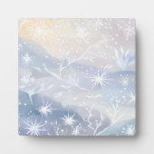 Frosted Window | Mooie sneeuwrijke winterscène Fotoplaat (Voorkant)