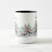 Frosted Winter Berry and Spruce Botanical Holiday  Mok (Midden)