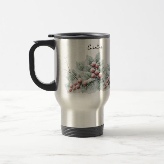 Frosted Winter Berry and Spruce Botanical Holiday  Reisbeker (Links)