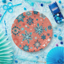 'Frosted Winter Elegance Christmas Paper Borden' Papieren Bordje