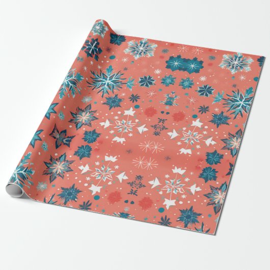 Frosted Winter Elegance Christmas Wrapping Cadeaupapier (Uitgerold)