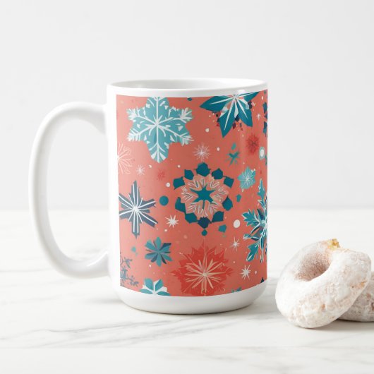 Frosted Winter Elegance Kerst Mok (Met donut)
