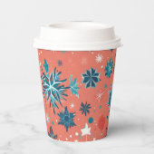 Frosted Winter Elegance Kerst Papier Cup Papieren Bekers (Achterkant)