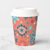 Frosted Winter Elegance Kerst Papier Cup Papieren Bekers (Voorkant)