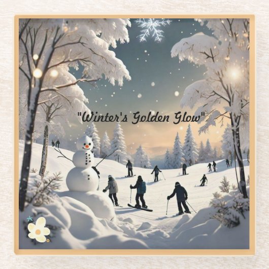 "Frosted Winter Morning" Glazen Onderzetter (Voorkant)