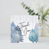 Frosted Winter - Silver- Bridal - Hartelijk dank - Bedankkaart (Staand voorkant)