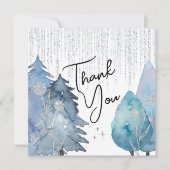 Frosted Winter - Silver- Bridal - Hartelijk dank - Bedankkaart (Voorkant)