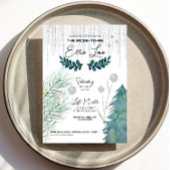 Frosted Winter - Silver - Bridal Shower Invitation Kaart