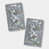 Frosted Winter Snowdrop Floral Arrangement Badge (Voor- en achterkant)