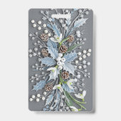 Frosted Winter Snowdrop Floral Arrangement Badge (Achterkant)