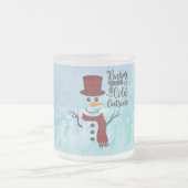 Frosted Winter Snowman Black Script Mok (Center)