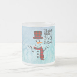 Frosted Winter Snowman Black Script Mok