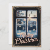 Frosted Winter Window Kerstgroeten Feestdagenkaart (Voorkant)