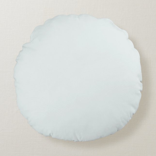 Frosted Witte Stevige Kleur | Klassiek | Elegant Rond Kussen (Voorkant)