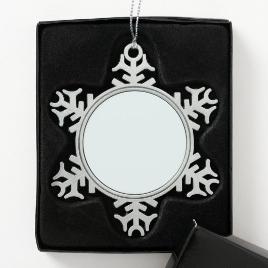 Frosted Witte Stevige Kleur | Klassiek | Elegant Tin Sneeuwvlok Ornament (Kistje)