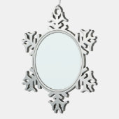Frosted Witte Stevige Kleur | Klassiek | Elegant Tin Sneeuwvlok Ornament (Rechts)