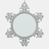 Frosted Witte Stevige Kleur | Klassiek | Elegant Tin Sneeuwvlok Ornament (Voorkant)
