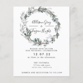Frosted Wreath Wedding Invitation | Begrotingsbroc Flyer (Voorkant)