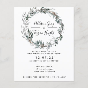 Frosted Wreath Wedding Invitation   Begrotingsbroc Flyer