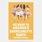 Frosted Yellow Acryl Bachelorette Welkom Teken Bord (Voorkant)