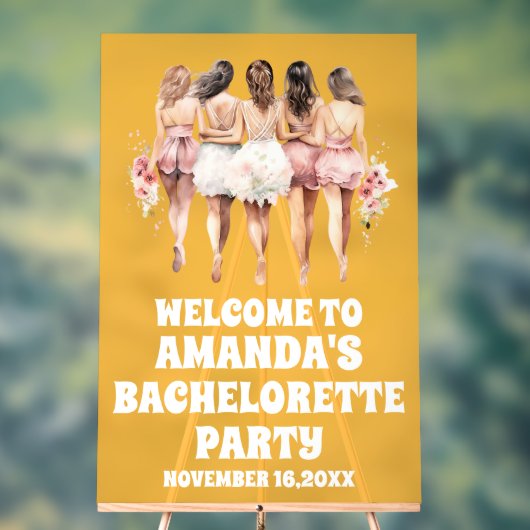Frosted Yellow Acryl Bachelorette Welkom Teken Bord (Neutraal)