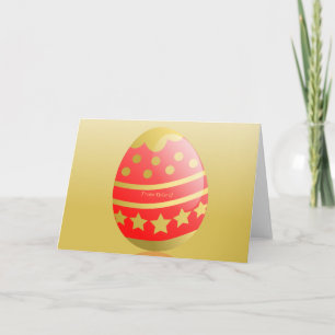 Frostern German Happy Easter Red Gold Card Feestdagen Kaart