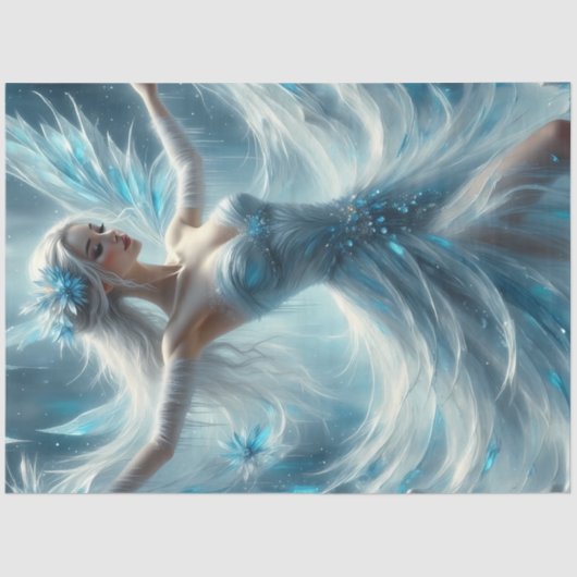 Frostfall Enchantress Ice Ballet Winter Fairy Tissuepapier (Voorkant)
