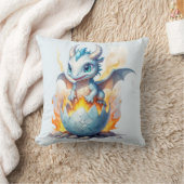 Frostfire Hatchling Blauwe Draak Fantasie  Kussen (Deken)
