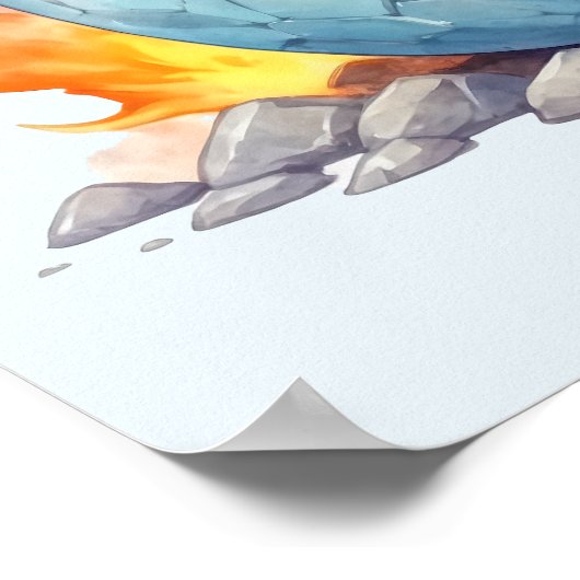 Frostfire Hatchling Blauwe Draak Fantasie Poster (Hoek)