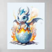 Frostfire Hatchling Blauwe Draak Fantasie Poster (Voorkant)