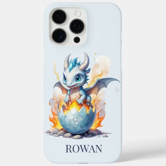 Frostfire Hatchling Gepersonaliseerde Blauwe Draak Case-Mate iPhone Case (Achterkant)