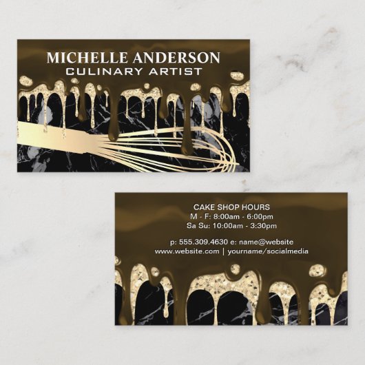 Frosting Drip Syrup | Whisk | Baking Visitekaartje (Voorkant / Achterkant)