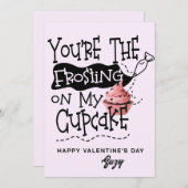 Frosting on My Cupcake Valentine Card Kaart (Voorkant / Achterkant)