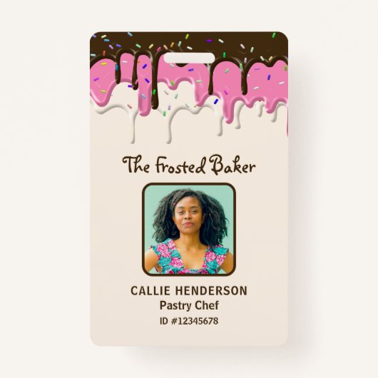 Frosting Pastry Bakery Bedrijfsmedewerker Badge (Voorkant)