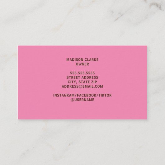 Frosting Sprinkles Baker Bakery Visitekaartje (Achterkant)