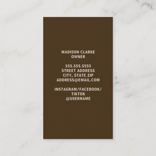 Frosting Sprinkles Baker Bakery Visitekaartje (Achterkant)