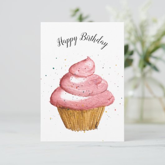 Frosting Verjaardag Kaart (Staand voorkant)