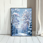 Frostlight Forest | Winter Snow Watercolor Nature Poster