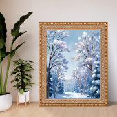 Frostlight Forest | Winter Snow Watercolor Nature Poster