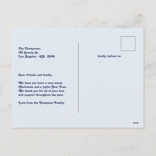 Frostlight Retro New Year Retro Modern Blue Photo Feestdagenkaart (Achterkant)