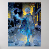 Frostmaker of a Moonlit Street – A Winter Portrait Poster (Voorkant)