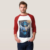Frostwing Alliance: Futuristisch Eagle-Raven Emble T-shirt (Voorkant volledig)